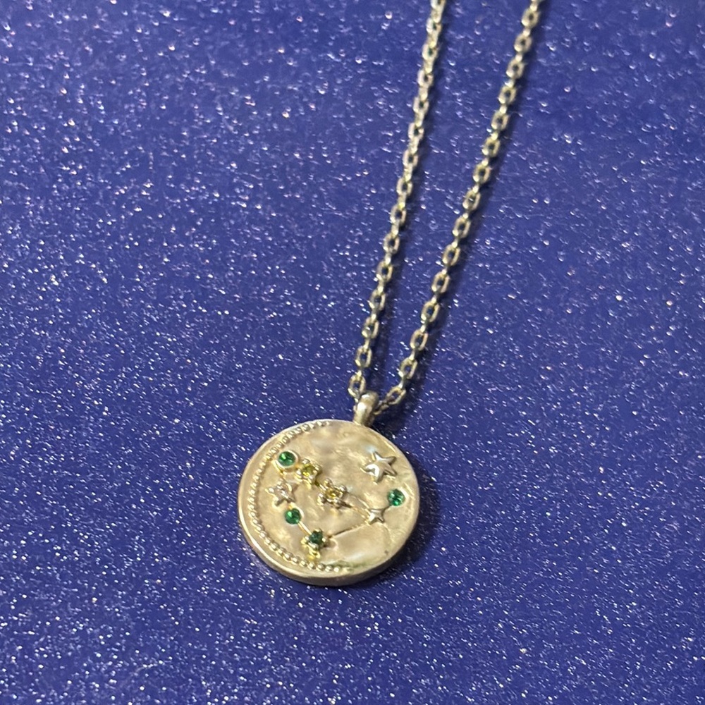 Green and Silver Celestial Medallion Necklace